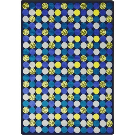 Joy Carpets  Kid Essentials Roundabout Rectangle Teen Area Rugs 03 Blue - 7 ft. 8 in. x 10 ft. 9 in.