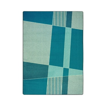 Joy Carpets 1724B-03 Kid Essentials Spazz Rectangle Teen Area Rugs  03 Teal - 3 ft. 10 in. x 5 ft. 4 in.