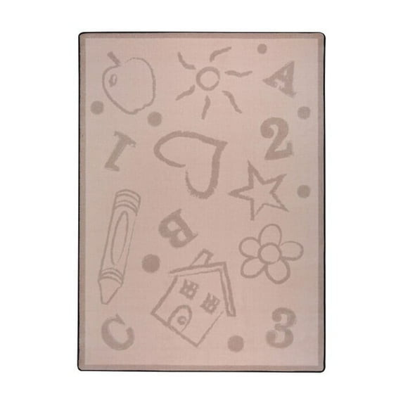 Joy Carpets Kid's Art 10'9" x 13'2" Area Rug In Color Beige