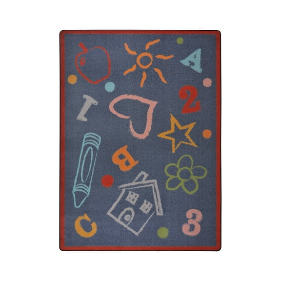 Playful Patterns - Children's Area Rugs Kid's Art, 3'10" x 5'4", Chalkdust