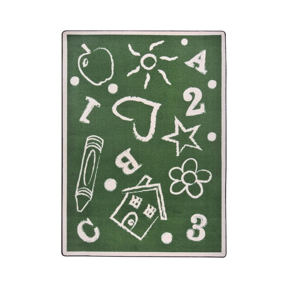 Playful Patterns - Children's Area Rugs Kid's Art, 7'8" x 10'9", Green