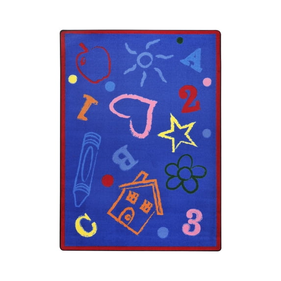 Playful Patterns - Children's Area Rugs Kid's Art, 7'8" x 10'9", Rainbow