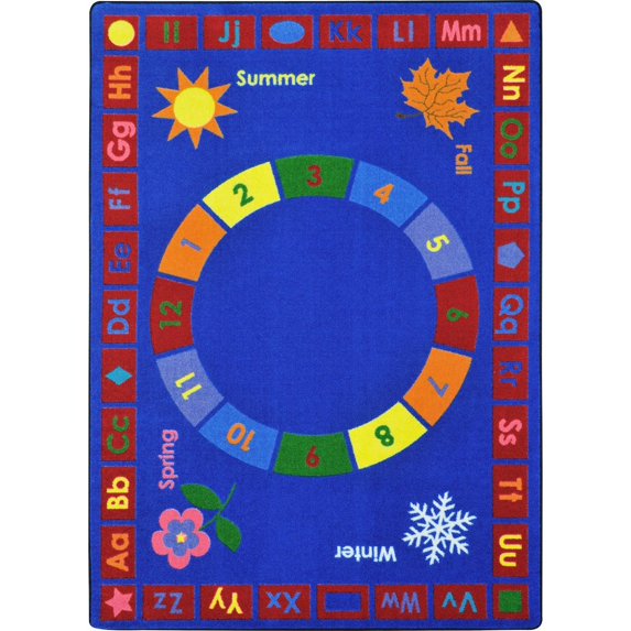 Joy Carpets Kid Essentials Learning Time 5'4" x 7'8" Area Rug in Color Multi