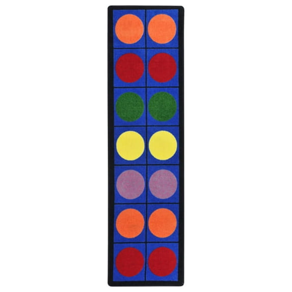 Lots of Dots 2'1" x 7'8" Runner Area Rug In Color Multi-Color:Multi,Material:Nylon