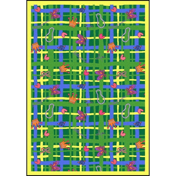 Joy Carpets Playful Patterns My Little Princess 3'10" x 5'4" Area Rug in Color Green
