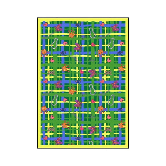 Joy Carpets My Little Princess 5'4" x 7'8" Area Rug In Color Green