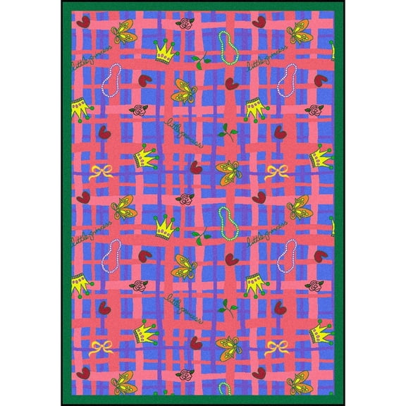 Joy Carpets Playful Patterns My Little Princess 7'8" x 10'9" Area Rug in Color Blue
