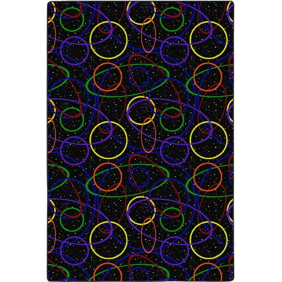 Joy Carpets Neon Lights Looped 12' x 18' Area Rug in Color Fluorescent