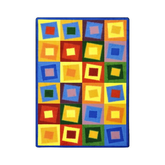 Off Balance 7'8" x 10'9" Area Rug In Color Brights-Color:Brights,Material:Nylon