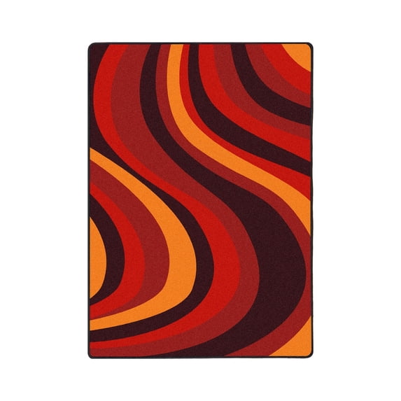 Kid Essentials - Teen Area Rugs On the Curve, 5'4" x 7'8", Red