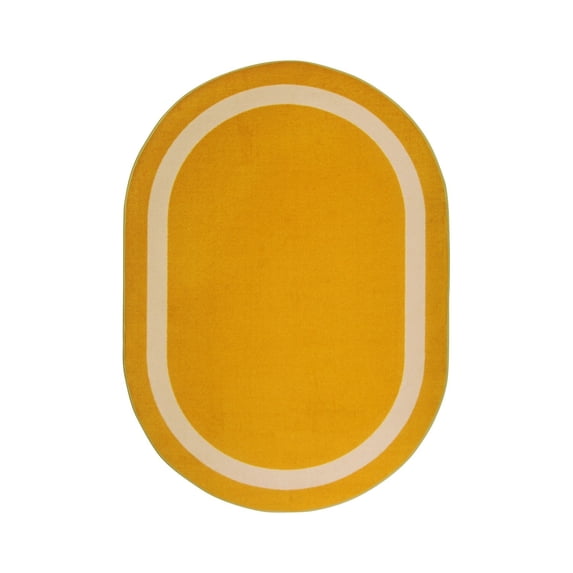 Portrait 5'4" x 7'8" Oval Area Rug In Color Goldenrod-Color:Goldenrod,Material:Nylon