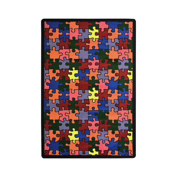 Joy Carpets Puzzled 3'10" x 5'4" Area Rug In Color Multi