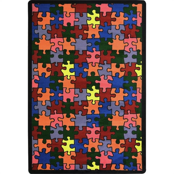 Joy Carpets Puzzled 5'4" x 7'8" Area Rug In Color Multi
