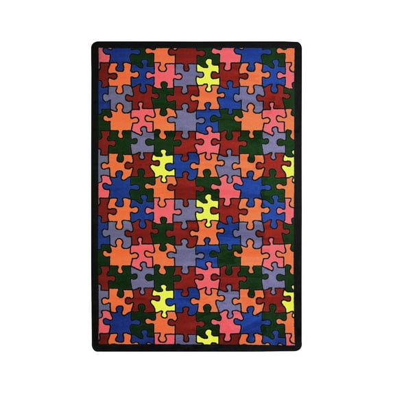 Joy Carpets Puzzled 7'8" x 10'9" Area Rug In Color Multi