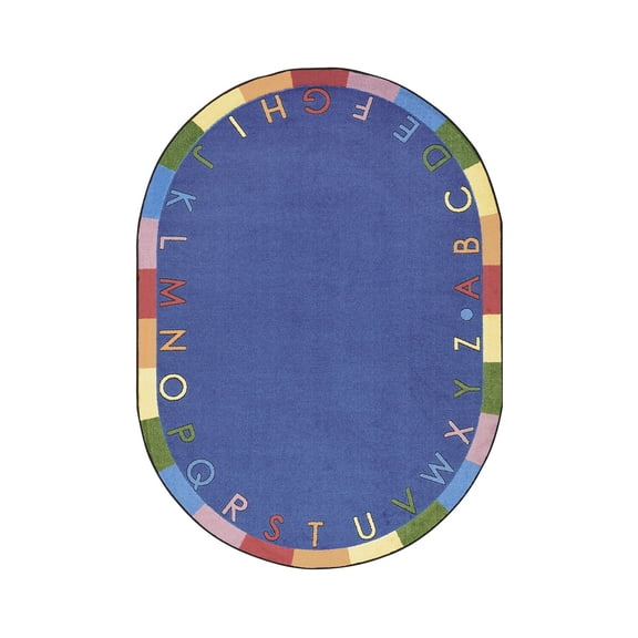 Joy Carpets Joy Carpet Rainbow Alphabet Pastel 5'4" x 7'8" Oval