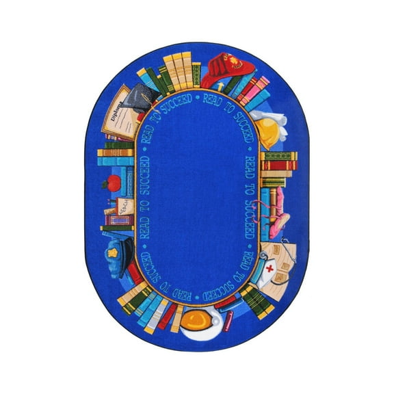 Joy Carpets Joy Carpet Read To Succeed Multi 5'4" x 7'8" Oval