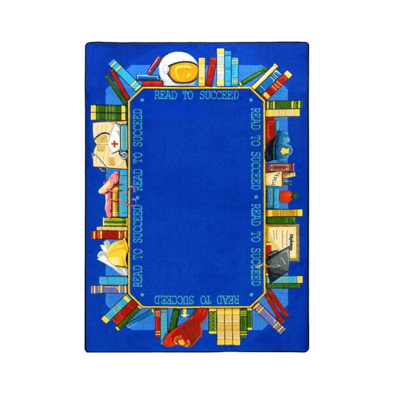 Joy Carpets Kid Essentials Language & Literacy Read to Succeed Rectangle 5'4" x 7'8" Multicolor