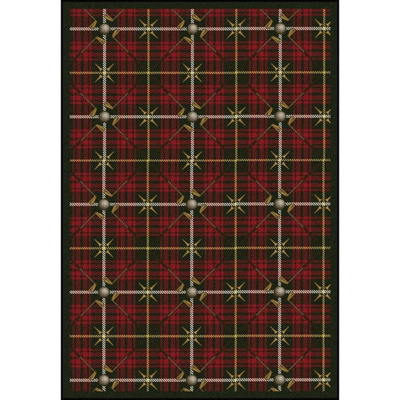 Joy Carpets Games People Play Saint Andrews 3'10" x 5'4" Area Rug in Color Tartan Green