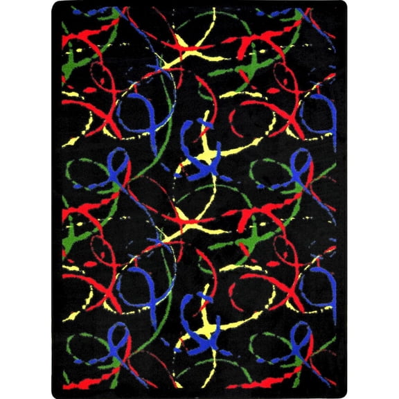 Joy Carpets Kaleidoscope Silly String 5'4" x 7'8" Area Rug in Color Multi