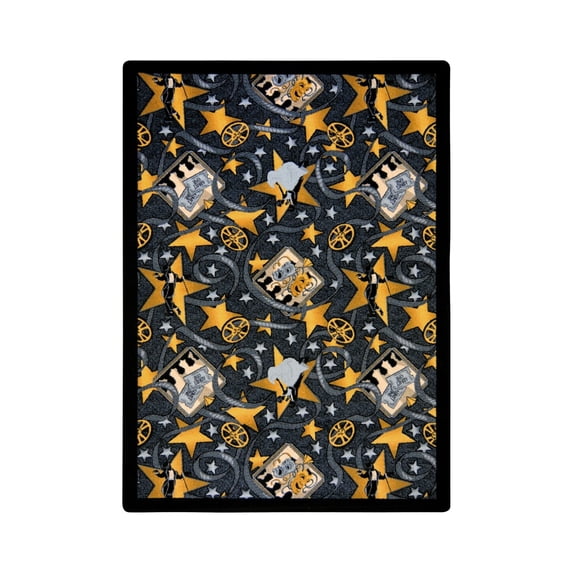 Silver Screen 5'4" x 7'8" Area Rug In Color Charcoal
