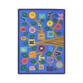 thumbnail image 1 of Joy Carpets Alphabet Leaves Blue Area Rug, 1 of 2