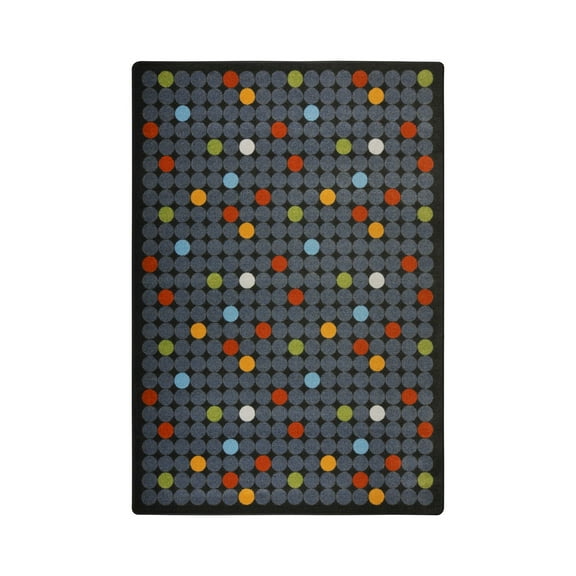 Joy Carpets 1748B-02 Playful Patterns Spot On Rectangle Childrens Area Rugs  02 Licorice - 3 ft. 10 in. x 5 ft. 4 in.