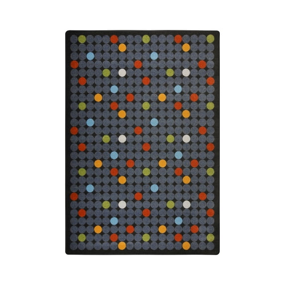 Joy Carpets 1748B-02 Playful Patterns Spot On Rectangle Childrens Area Rugs 02 Licorice - 3 ft. 10 in. x 5 ft. 4 in.