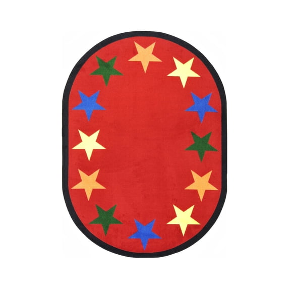 Kid Essentials - Early Childhood Star Space, 5'4" x 7'8" Oval, Multicolored