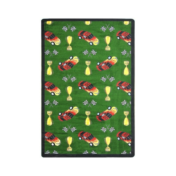 Joy Carpet Start Your Engines Green 7'8" x 10'9"