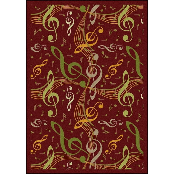 Joy Carpets Kid Essentials Virtuoso 3'10" x 5'4" Area Rug in Color Burgundy
