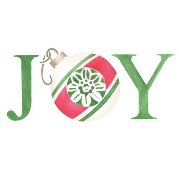 Joy Christmas Ornament Wall Stencil SKU #3453 by Designer Stencils