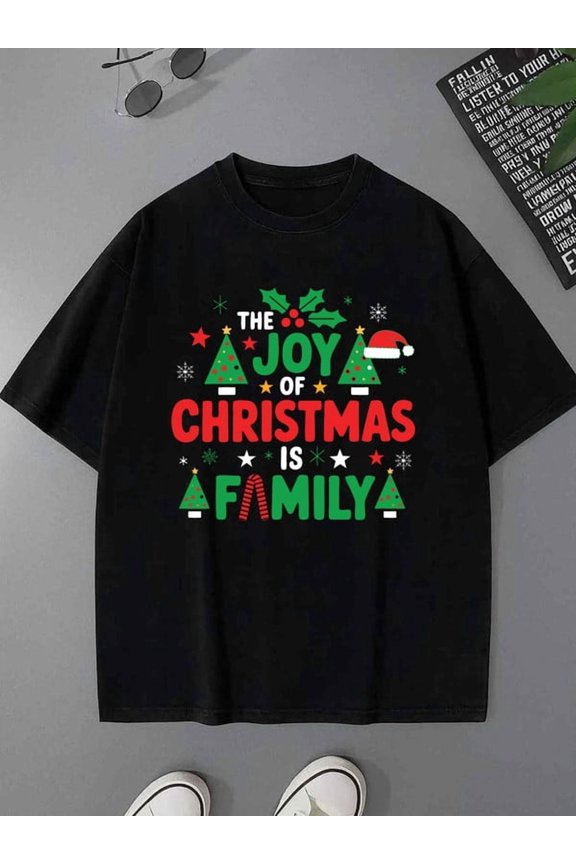 Joy of Christmas men lover 180G 100% Cotton black grey gift Basic Unisex Shirt Crewneck tshirts Basic Unisex Shirt Printed tshirts Vintage Unisex Shirt Graphic Tee tshirts