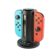 Joy-Con Quad-Charger Compatible for Switch, Controller Charging Station with USB-C Port and LED Charge Display - Black