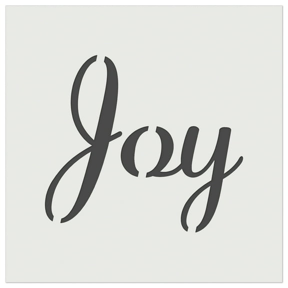 Joy Cursive Text DIY Cookie Wall Craft Stencil - 4.5 Inch