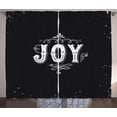 thumbnail image 1 of Ambesonne Joy Curtains 2 Panel Set, Retro Style Ornate Words, 108" x 90", Black White, 1 of 3