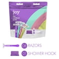 thumbnail image 1 of Joy Disposable Razors for Women, Rainbow Pack, 8 Razors, 1 Shower Hook, 1 of 9