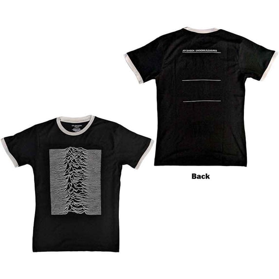 Joy Division Unisex Ringer T-Shirt: Unknown Pleasures (Back Print) (Large)