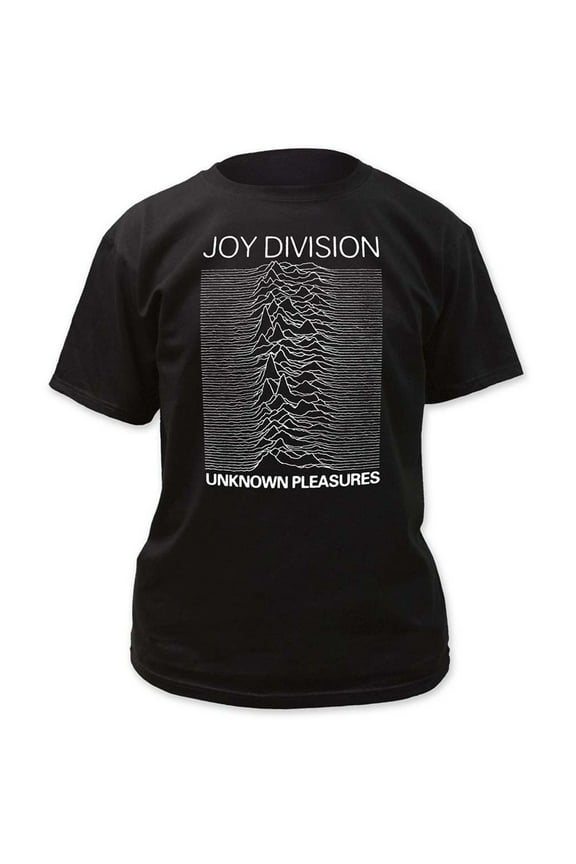 Men's Unknown Pleasures Front Print T-Shirt Black Medium