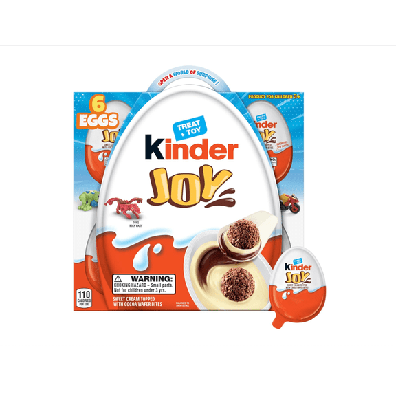 Joy Eggs, 6 Count, Treat Plus Toy, Sweet Creams and Chocolatey Wafers, Individually Wrapped, 4.2 oz
