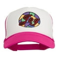 thumbnail image 1 of Joy Embroidered Two Tone Foam Mesh Back Cap - Hot Pink White OSFM, 1 of 5