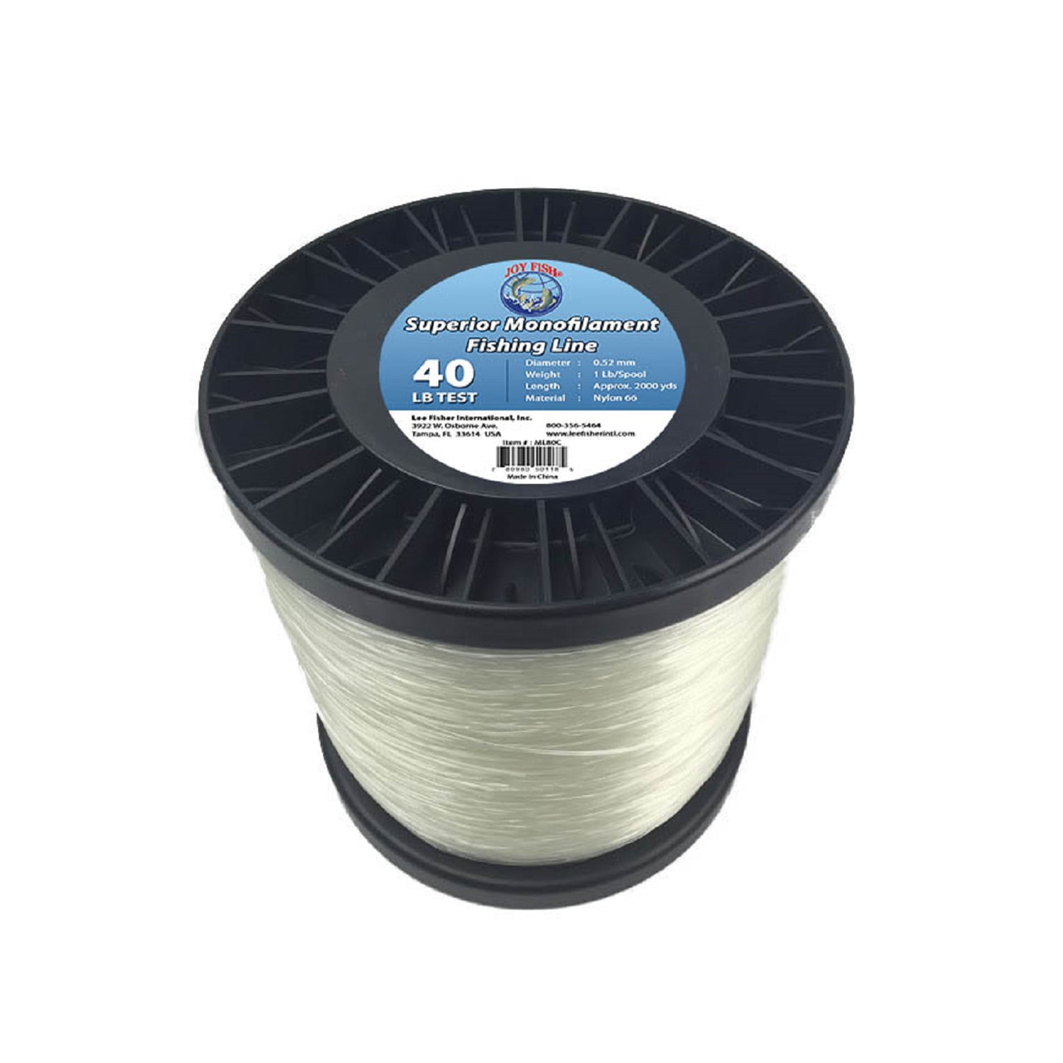 Joy Fish 5 Lb Spool Monofilament Fishing Line-40Lb Clear LI-ML040C5