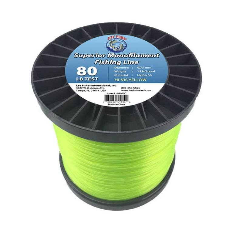 Joy Fish 5 Lb Spool Monofilament Fishing Line-80Lb Hi-Vis - LI-ML080C5-HV