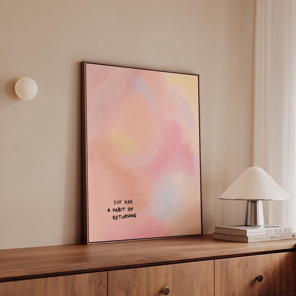 Joy Has A Habit Of Returning Minimalist Sunset Gradient Poster , Poster Print Only