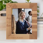 Joy Hug Fun Love Personalized Wooden Frame 8" x 10" Brown Vertical