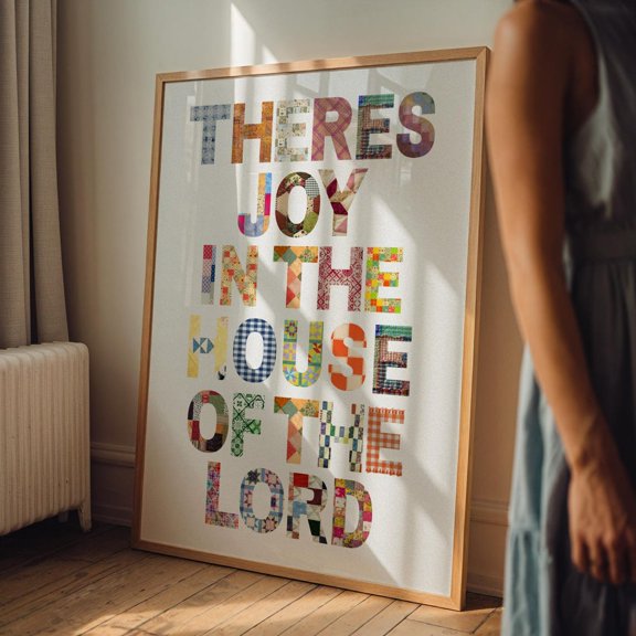 Joy In The House Of The Lord Patchwork Print, Unframed Paper Poster 8x10in