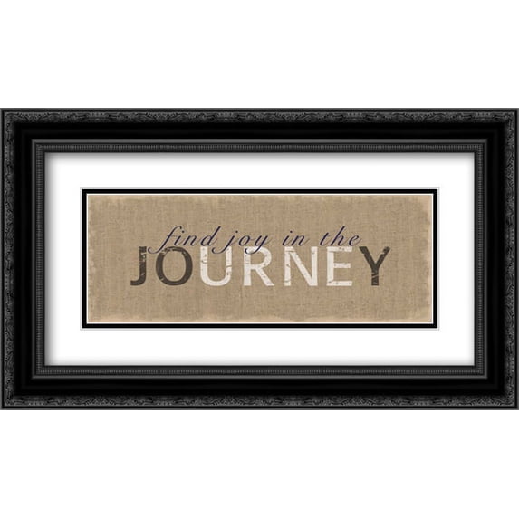 Joy In The Journey 2x Matted 24x14 Black Ornate Framed Art Print by Gibbons, Lauren