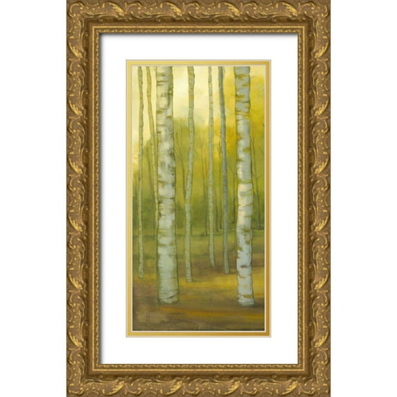 Joy, Julie 11x18 Gold Ornate Wood Framed with Double Matting Museum Art Print Titled - Sunny Birch Grove I