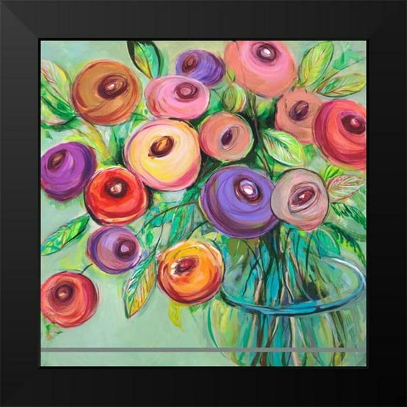 Joy, Julie 12x12 Black Modern Framed Museum Art Print Titled - Flower Bliss I