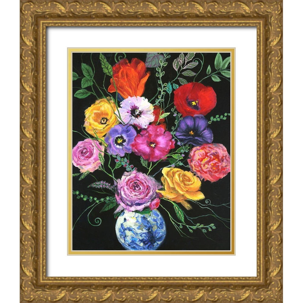 Joy, Julie 15x18 Black Ornate Wood Framed with Double Matting