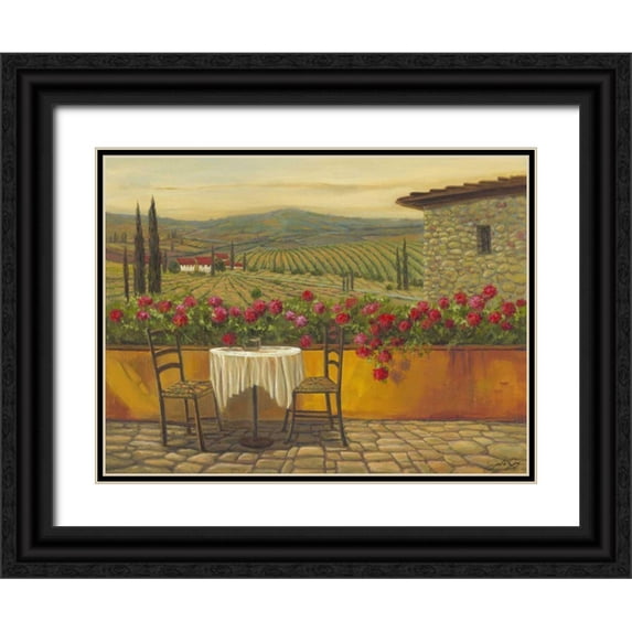Joy, Julie 24x19 Black Ornate Wood Framed with Double Matting Museum Art Print Titled - Whispering Reds II